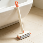 Orange and White Mini Portable Squeegee Mop for Bathroom Sinks and Narrow Cracks