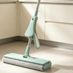 Mint Green Automatic/Manual Squeezing Mop, Household Hands-Free Wet and Dry Mop