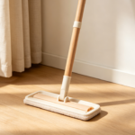 Natural Solid Wood Mop with Nordic Style Squeegee, Specially Designed for Cleaning Japanese-Style Wooden Floors