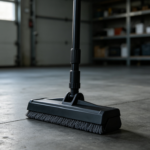 Black Industrial Heavy Duty Hard-Bristle Squeegee Mop, Powerful Cleaning Brush for Garages, Balconies, and Outdoor Cement Floors